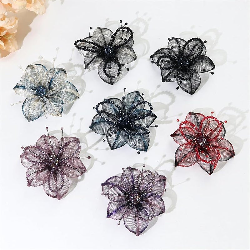 White Crystal Flower Sew On Brooch For Wedding Dress DIY Decorations - Image 5